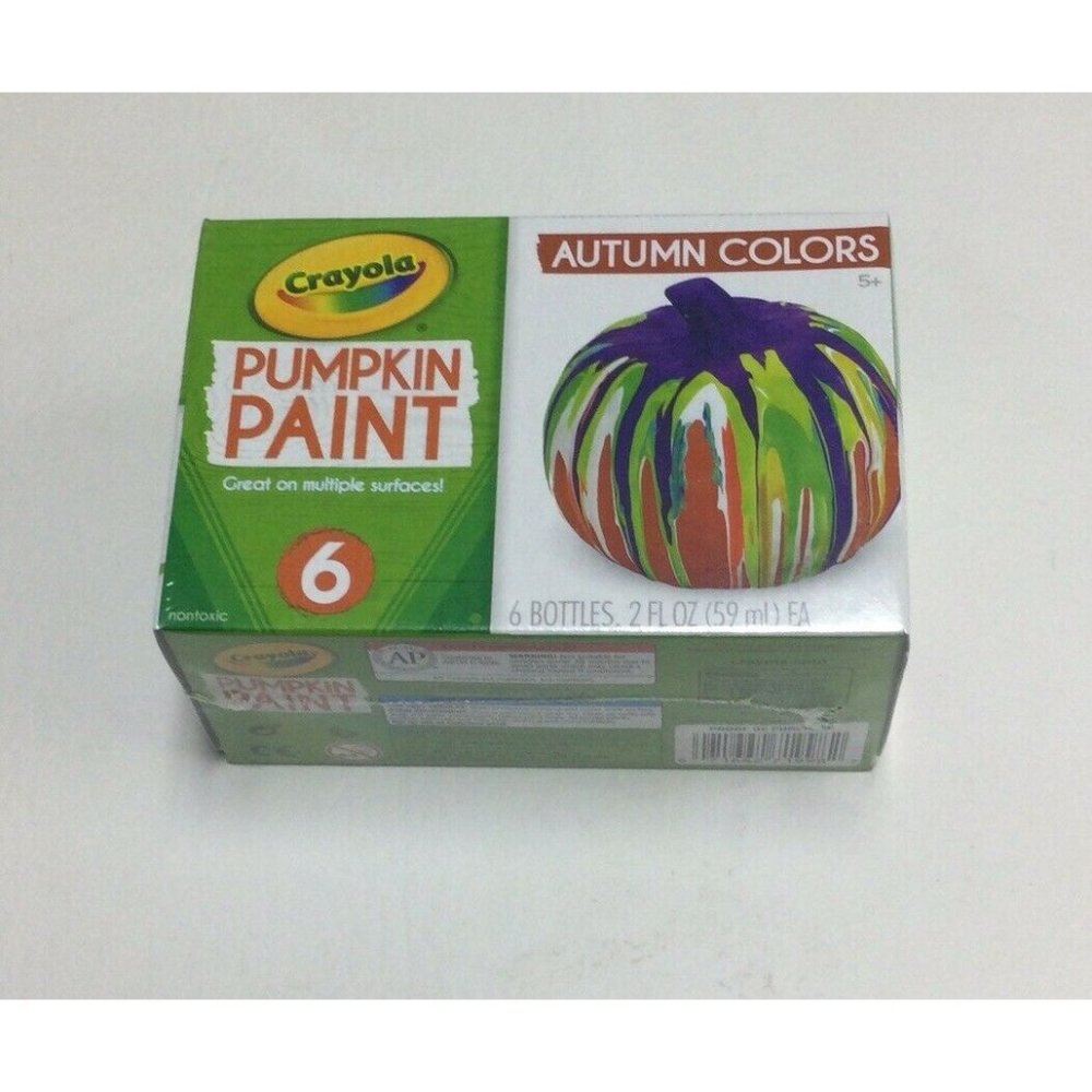 Crayola Acrylic Pumpkin Paint Set Autumn Colors 6 Bottles Halloween Decorations